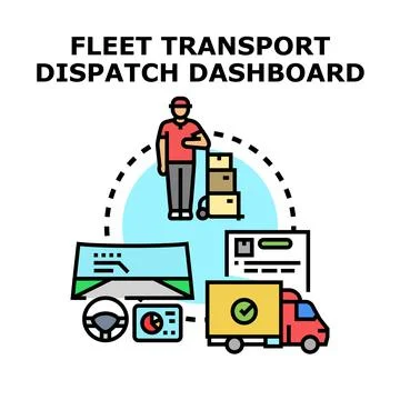 Fleet transport dispatch dashboard management system Illustrazione stock
