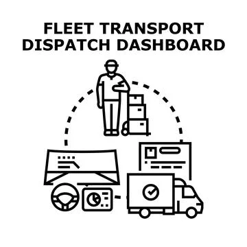 Fleet transport dispatch dashboard management system Illustrazione stock