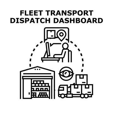 Fleet transport dispatch dashboard management concept Stock Illustration