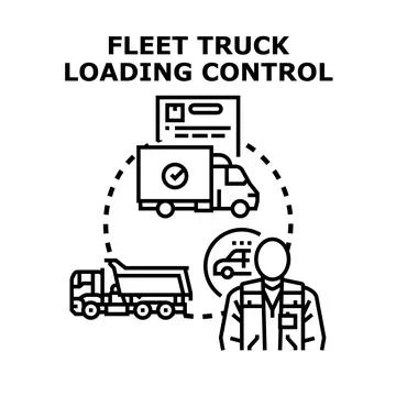 Fleet truck loading control delivering logistics management Stock Illustration