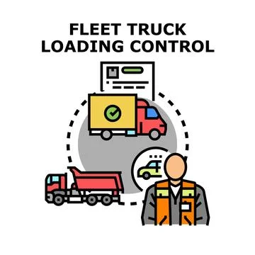 Fleet truck loading control delivering logistics management Stock Illustration