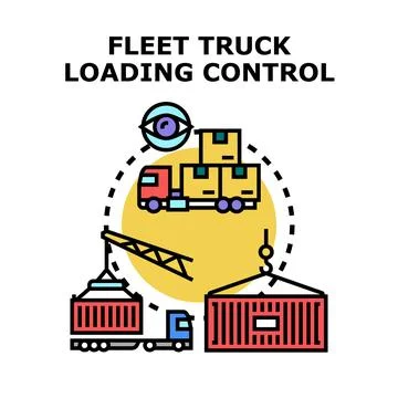 Fleet truck loading control logistics management system 스톡 일러스트