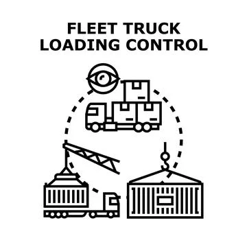 Fleet truck loading control logistics management system 스톡 일러스트