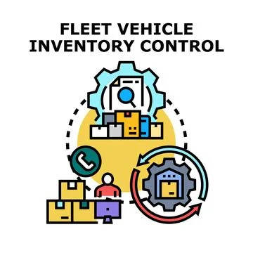 Fleet vehicle inventory control managing delivery process Stock Illustration