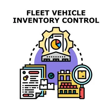 Fleet vehicle inventory control system planning and management Stock Illustration