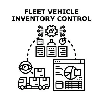 Fleet vehicle inventory control system management process Stock Illustration