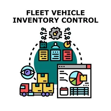 Fleet vehicle inventory control system management process Stock Illustration