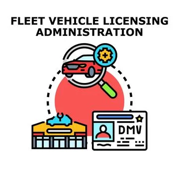 Fleet vehicle licensing administration concept vector Stock Illustration