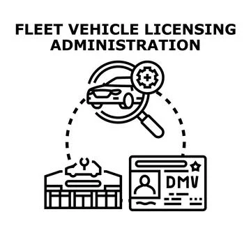 Fleet vehicle licensing administration concept vector Stock Illustration
