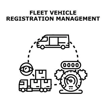 Fleet vehicle management system overseeing delivery and efficiency Stockillustratie