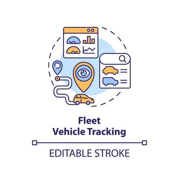 Fleet vehicle tracking multi color concept icon Stock Illustration