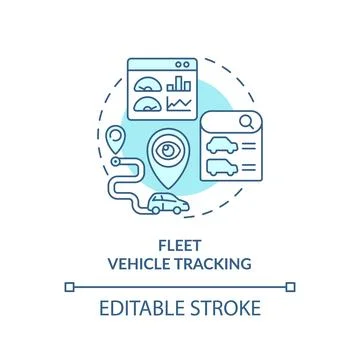 Fleet vehicle tracking soft blue concept icon Stock Illustration