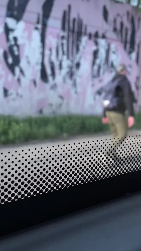 Fleeting urban environment captured through bus window with motion effect Stock Footage 335433537