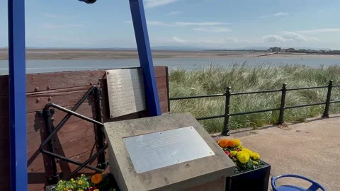 FLEETWOOD, UK 26 Jun 2024. Tragedy at sea, Seafarers memorial, 4K video Stock Footage 278145437