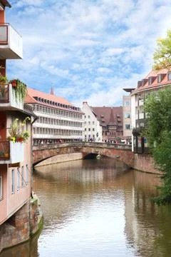 Fleisch Bridge in Nuremberg, Germany Stock Photos