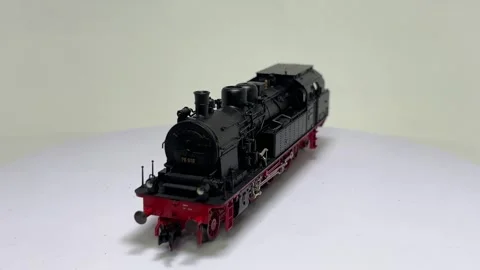 Fleischmann HO scale BR78 Prussian T18 steam locomotive model Stock Footage 324624058
