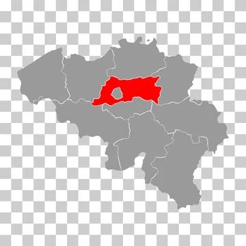 Flemish Brabant of Belgium map symbol, travel web flat concept icon vector il Stock Illustration
