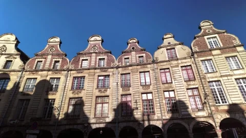 Flemish‑style architecture of Arras. Stock Footage 331800645