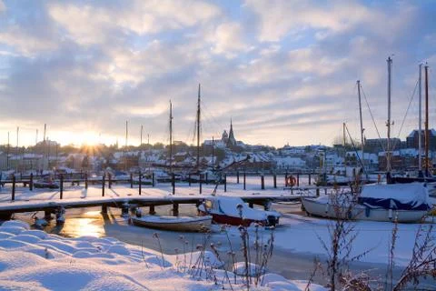 Flensburg in winter Stock Photos