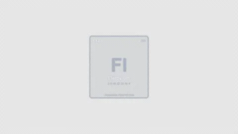 Flerovium Fl Periodic Table Element Tile Labeled Animation Video Overlay Alpha 4 Видео 339359648