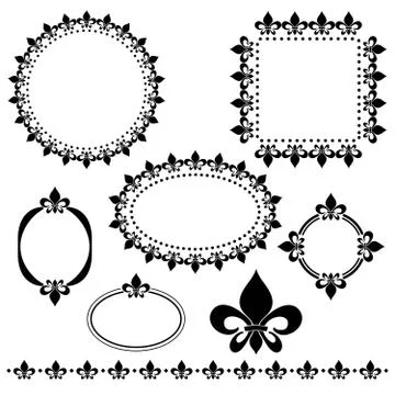 Fleur de Lis Borders イラスト素材