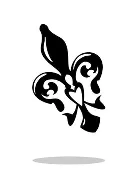 Fleur de lis with drop shadow. Isolated.. Stock Illustration
