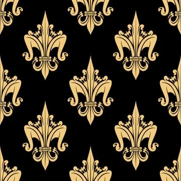 Fleur-de-lis elements seamless pattern Stock Illustration