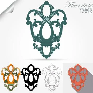 Fleur de lis emblem, heraldic symbol Stock Illustration