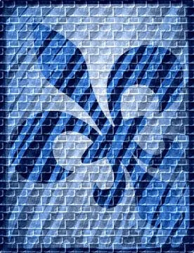 Fleur de lis - graffiti on the wall Illustrazione stock