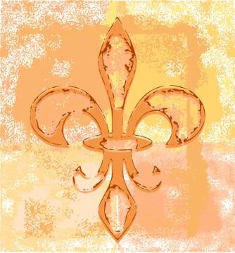 Fleur de lis - grunge Illustrazione stock