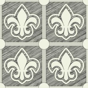 Fleur de lis grunge pattern Stock Illustration
