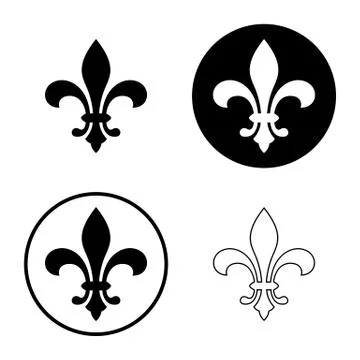 Fleur de lis icon set Stock Illustration