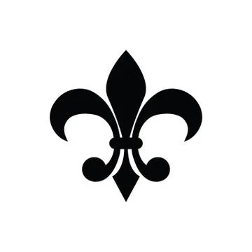 Fleur-de-lis icon vector Heraldic lily line style Stock Illustration