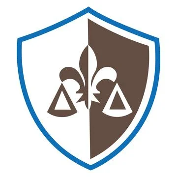 Fleur de lis icon vector design template Medieval shield with a new logo Illustrazione stock