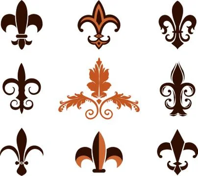 Fleur de lis icons Stock Illustration