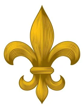 Fleur De Lis Lys Flower Heraldic Woodcut Symbol Stock Illustration