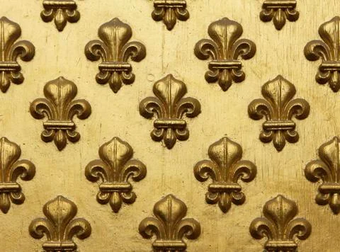 Fleur de lis pattern in gold 스톡 사진