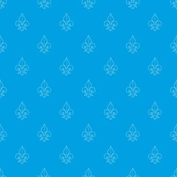 Fleur de lis pattern vector seamless blue Stock Illustration
