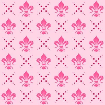 Fleur de lis pattern vector design, symbol used in medieval heraldry Stock Illustration