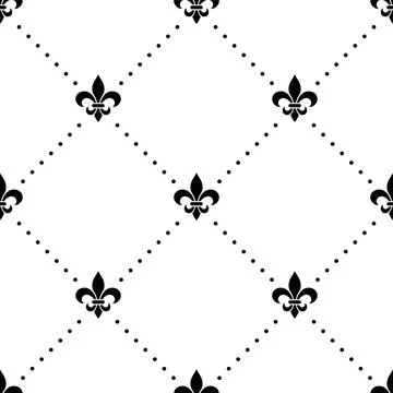 Fleur de Lis Pattern, Vector Illustration. Fleur de Lis Seamless Pattern with イラスト素材