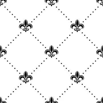 Fleur de Lis Pattern, Vector Illustration. Fleur de Lis Seamless Pattern with Stock Illustration