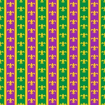 Fleur de Lis  seamless pattern.  Mardi Gras vector background.  Easy to edi.. Stock Illustration
