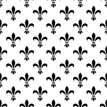 Fleur de lis seamless vector pattern. French vintage stylized lily luxury symbol 스톡 일러스트