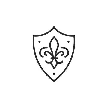 Fleur-de-Lis Shield Icon Stock Illustration