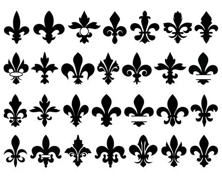 FLEUR DE LIS SILHOUETTE VECTOR ART Stock Illustration