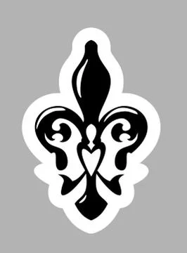 Fleur de lis symbol. Isolated on grey Illustrazione stock