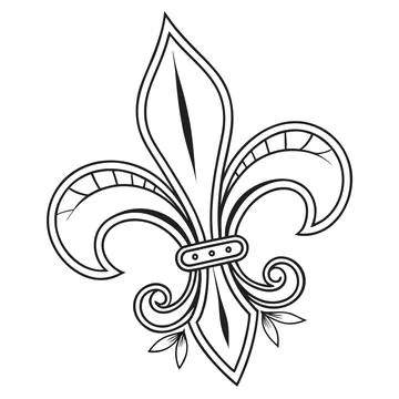 Fleur De Lis Vector Illustration Minimal Floral D (1) vector illustration d.. Stock Illustration