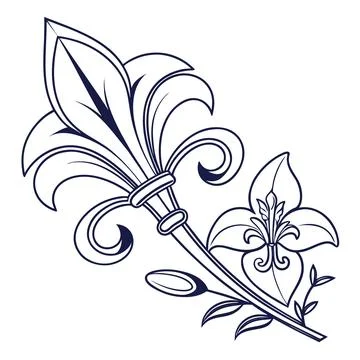 Fleur De Lis Vector Illustration Minimal Floral D vector illustration desig.. Stock Illustration