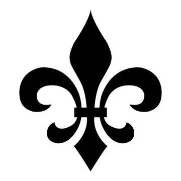 Fleur De Lis on white background. medieval sign.  heraldic symbol. Stock Illustration