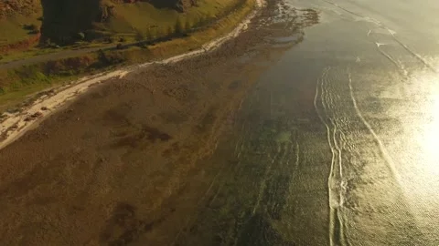 Fleurieu Peninsula 4k drone long shot over coastal road and ocean Stock Footage 228664688